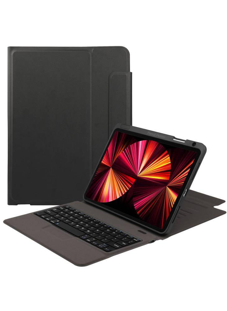 6212 لجهاز iPad 10.2 (2021)/(2020)/(2018)/iPad Air 10.5 بوصة (2019)/iPad Pro 10.5 بوصة (2017) جراب لوحة مفاتيح لاسلكي متوافق مع البلوتوث مع حامل/فتحة قلم - أسود - Image 1
